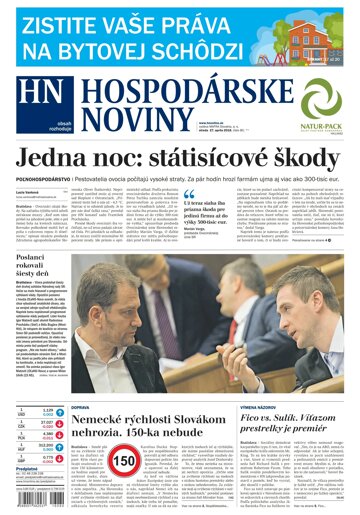 Obálka e-magazínu Hospodárske noviny 27.04.2016