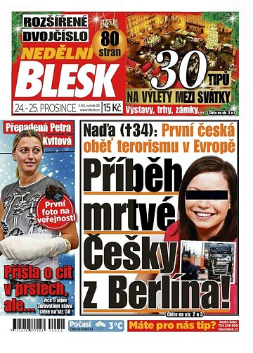 Obálka e-magazínu Nedělní Blesk 25.12.2016