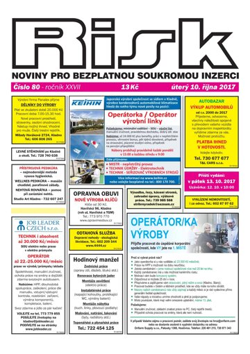 Obálka e-magazínu Risk 80/2017