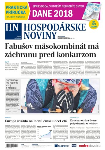 Obálka e-magazínu Hospodárske noviny 12.02.2018