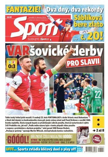 Obálka e-magazínu Sport 4.3.2019