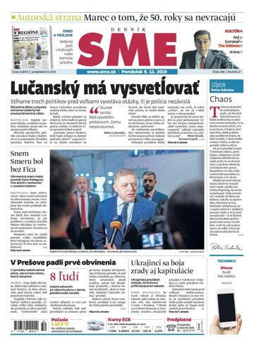 Obálka e-magazínu SME 9.12.2019