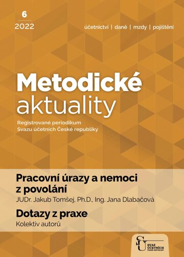 Obálka e-magazínu Metodické aktuality Svazu účetních 6/2022