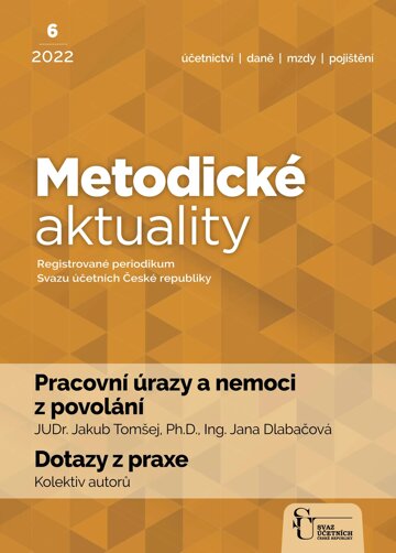 Obálka e-magazínu Metodické aktuality Svazu účetních 6/2022