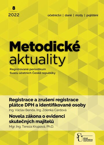 Obálka e-magazínu Metodické aktuality Svazu účetních 8/2022
