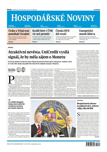 Obálka e-magazínu Hospodářské noviny 062 - 27.3.2024