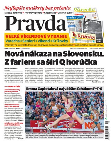 Obálka e-magazínu Pravda 8. 8. 2025