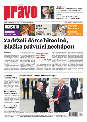 Obálka e-magazínu Deník Právo 16.8.2025