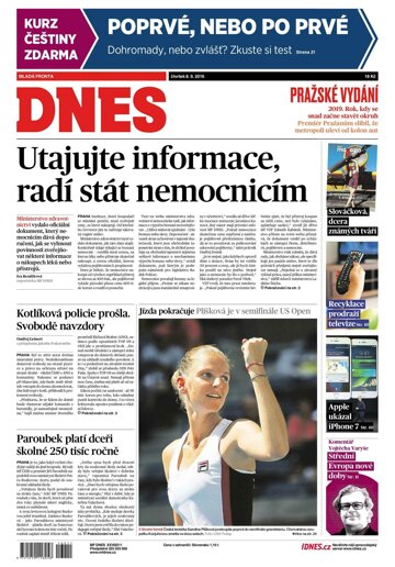 Obálka e-magazínu MF Dnes 8.9.2016