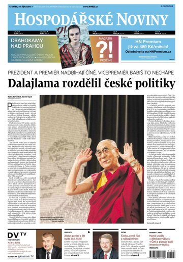 Obálka e-magazínu Hospodářské noviny 204 - 20.10.2016