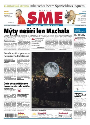 Obálka e-magazínu SME 9.10.2017