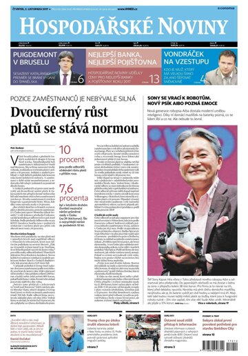 Obálka e-magazínu Hospodářské noviny 212 - 2.11.2017