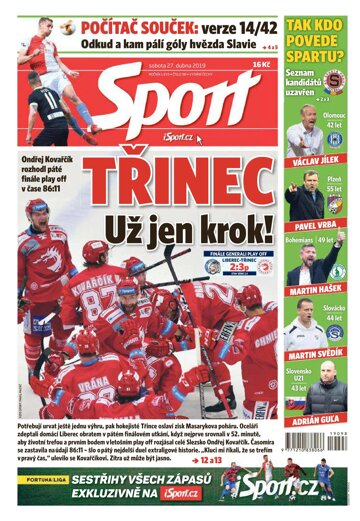Obálka e-magazínu Sport 27.4.2019