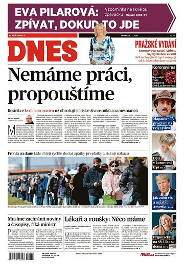 Obálka e-magazínu MF Dnes 26.3.2020