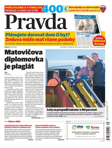 Obálka e-magazínu Pravda 28. 7. 2020