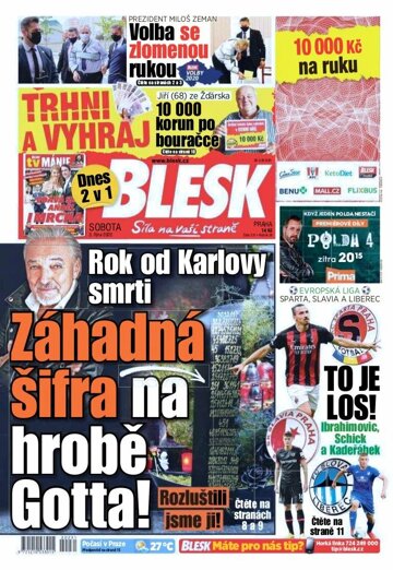 Obálka e-magazínu Blesk 3.10.2020