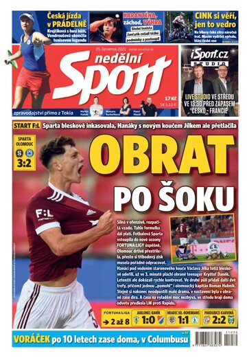 Obálka e-magazínu Nedělní Sport 25.7.2021