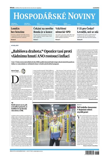 Obálka e-magazínu Hospodářské noviny 188 - 29.9.2021