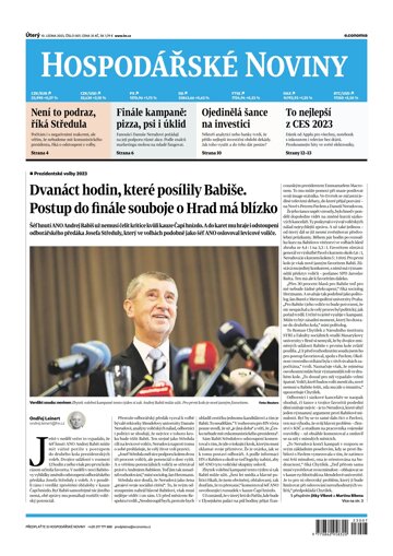 Obálka e-magazínu Hospodářské noviny 007 - 10.1.2023
