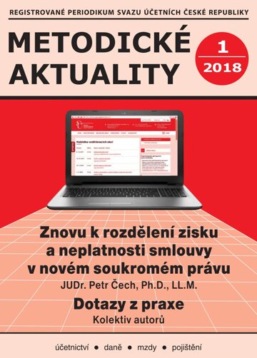 Obálka e-magazínu Metodické aktuality Svazu účetních 1/2018