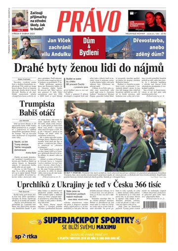 Obálka e-magazínu Deník Právo 9.4.2025
