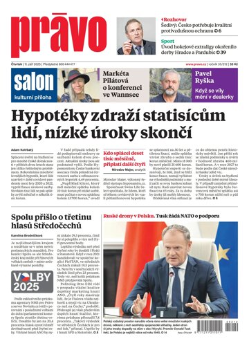 Obálka e-magazínu Deník Právo 11.9.2025