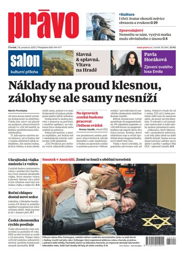 Obálka e-magazínu Deník Právo 18.12.2025