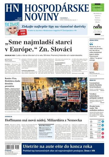 Obálka e-magazínu Hospodárske noviny 11.12.2014