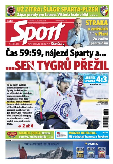 Obálka e-magazínu Sport 23.4.2016