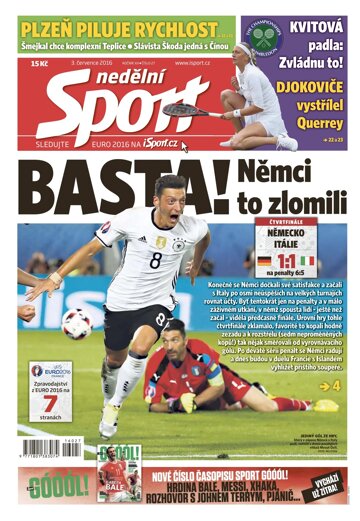 Obálka e-magazínu Nedělní Sport 3.7.2016