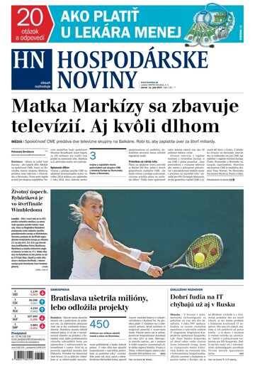 Obálka e-magazínu Hospodárske noviny 11.07.2017