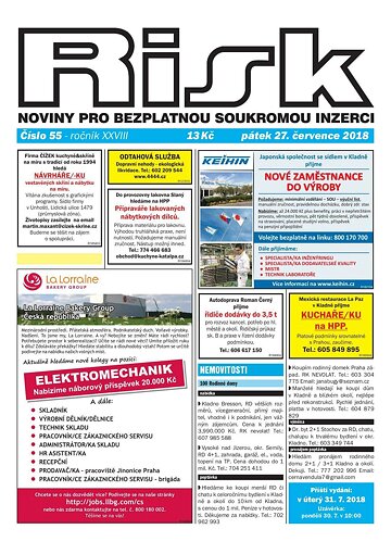 Obálka e-magazínu Risk 55/2018