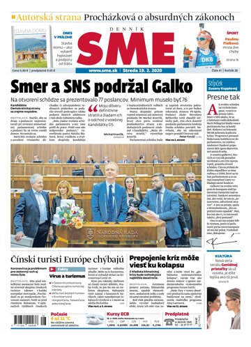 Obálka e-magazínu SME 19.2.2020