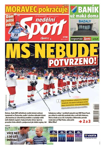 Obálka e-magazínu Nedělní Sport 22.3.2020
