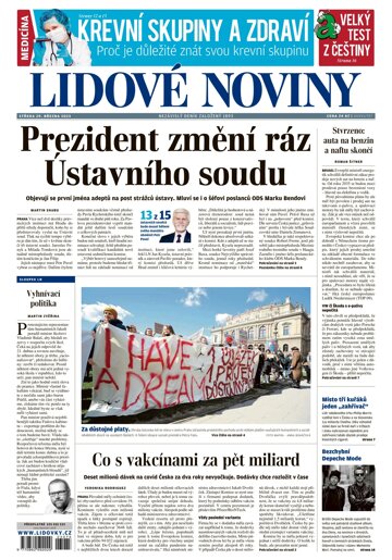 Obálka e-magazínu Lidové noviny 29.3.2023