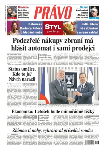 Obálka e-magazínu Deník Právo 16.1.2024