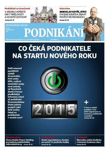 Obálka e-magazínu Hospodářské noviny - příloha 238 - 8.12.2014HX