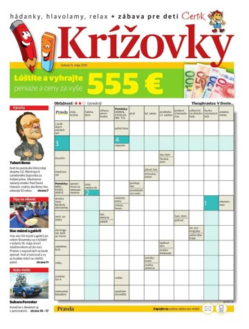 Obálka e-magazínu Krížovky 9.5.2015
