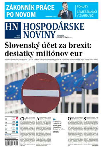 Obálka e-magazínu Hospodárske noviny 27.06.2016