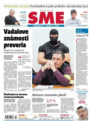 Obálka e-magazínu SME 3.4.2019