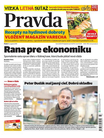 Obálka e-magazínu Pravda 16. 8. 2019