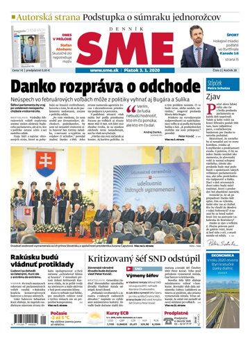 Obálka e-magazínu SME 3.1.2020