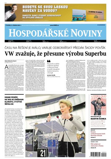 Obálka e-magazínu Hospodářské noviny 031 - 13.2.2020