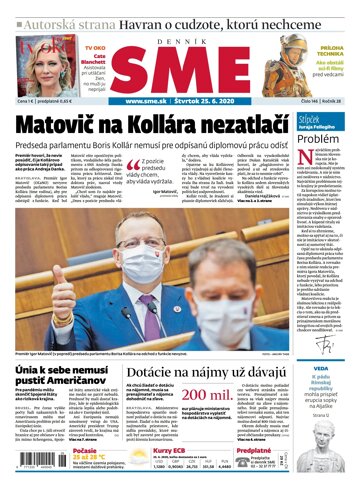 Obálka e-magazínu SME 25.6.2020