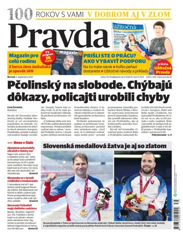 Obálka e-magazínu Pravda Dennik 2. 9. 2021