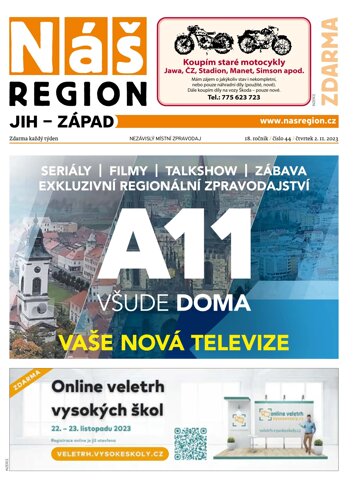 Obálka e-magazínu Náš Region - Jih 44/2023