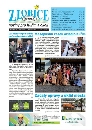Obálka e-magazínu Zlobice – noviny pro Kuřim a okolí 3/2024