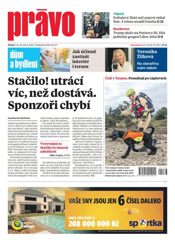 Obálka e-magazínu Deník Právo 16.7.2025