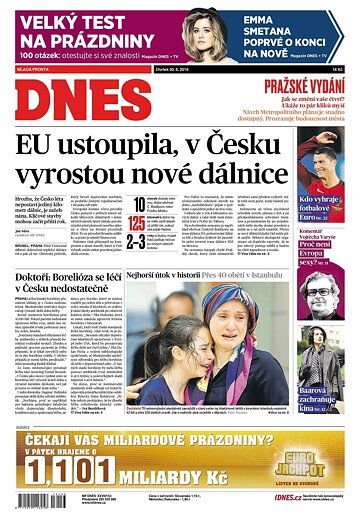 Obálka e-magazínu MF Dnes 30.6.2016