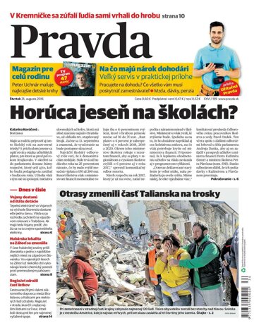 Obálka e-magazínu Pravda 25. 8. 2016
